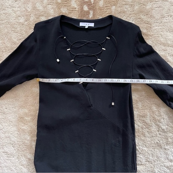 IRO Anicie Black Wool Blend Long Sleeve Mini Dress Size 34 - Picture 4 of 11